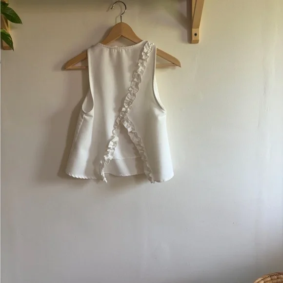 SAAJ Paris “Florent” Ruffle Open-Back Top – Fits Small - Picture 4 of 7